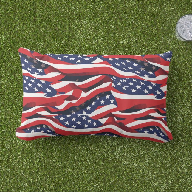 Patriotic Outdoor Pillow Kissen Für Draußen (Gras)