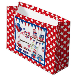 Patriotic Owls Große Geschenktüte