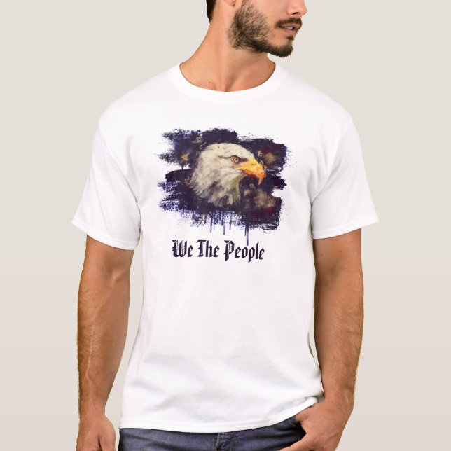 *~* Patriotic Painted American Eagle Head USA T-Shirt (Vorderseite)
