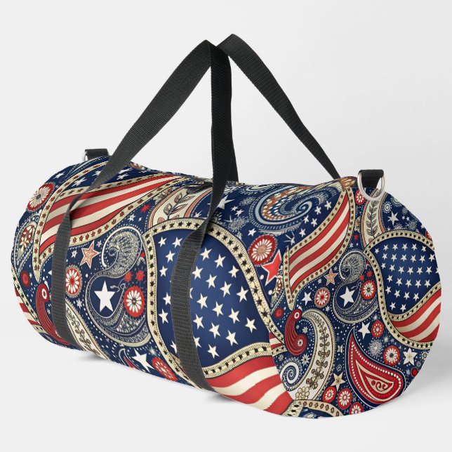 Patriotic Paisley Print Cut Sew Bag Duffle Bag (Linke Ecke)