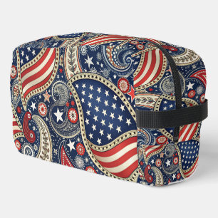 Patriotic Paisley Print Cut Sew Bag Waschbeutel