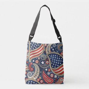 Patriotic Paisley Tragetaschen Mit Langen Trägern