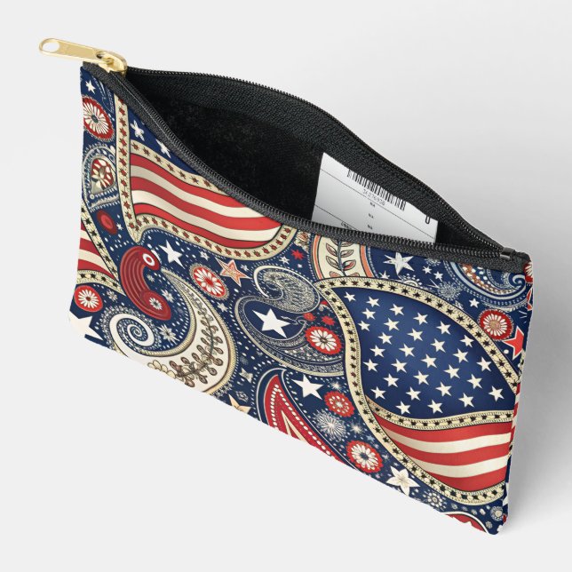 Patriotic Paisley Zubehörtasche (Offen)