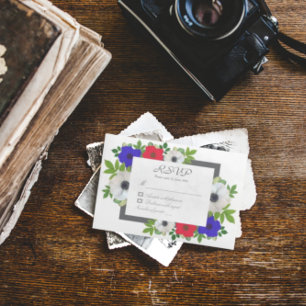 Patriotic Panda Anemone RSVP Karte