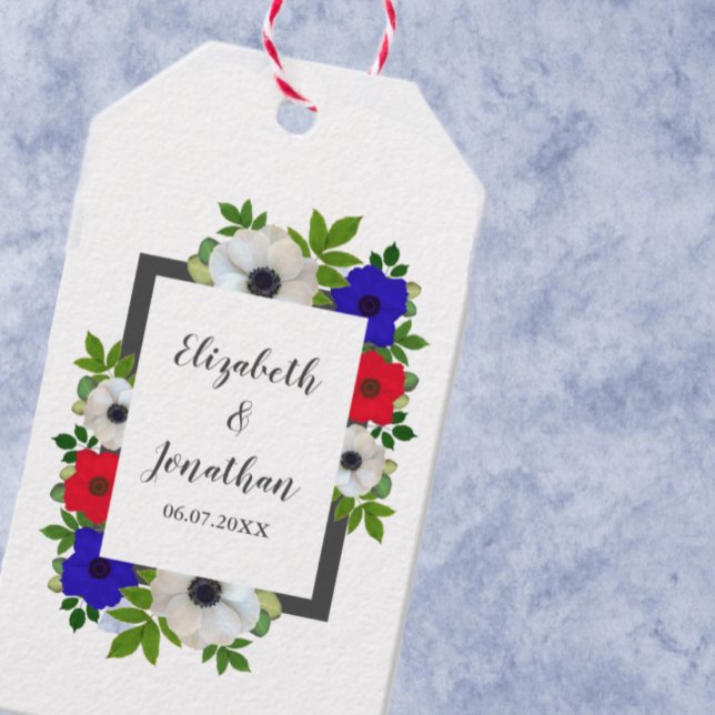 Patriotic Panda Anemone Wedding Geschenkanhänger (Von Creator hochgeladen)