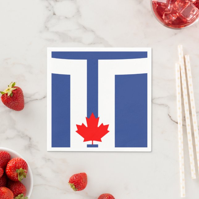 Patriotic paper napkins with flag of Toronto Serviette (Beispiel)