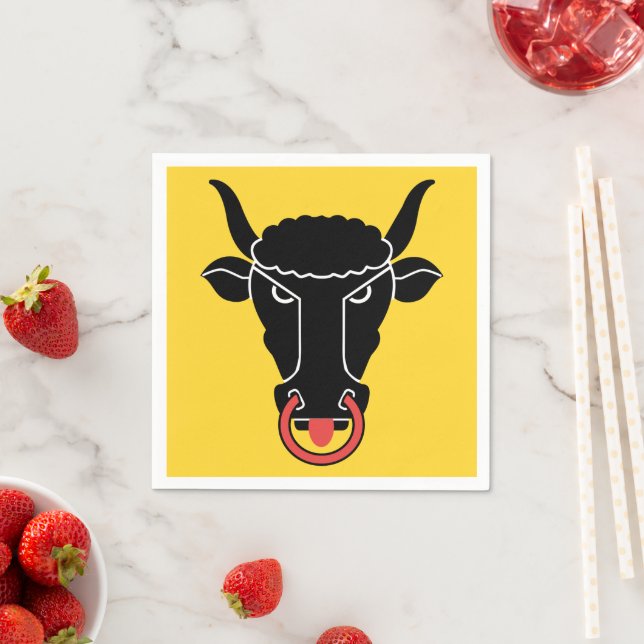 Patriotic paper napkins with flag of Uri, Swiss Serviette (Beispiel)