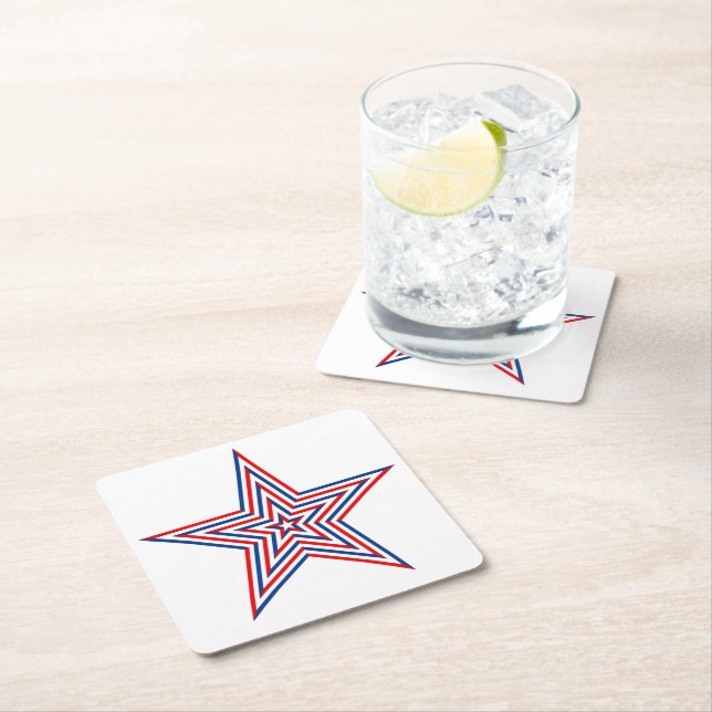 Patriotic Paper Star Drink Untersetzer (Vor Ort)
