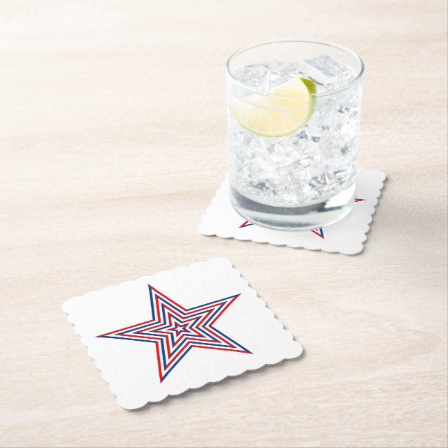 Patriotic Paper Star Drink Untersetzer (Vor Ort)