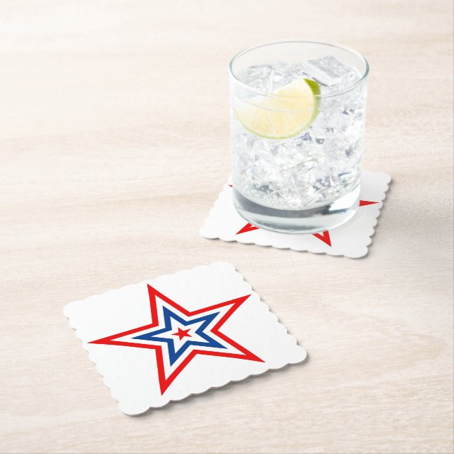 Patriotic Paper Star Drink Untersetzer (Vor Ort)