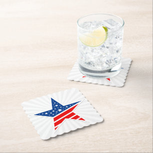 Patriotic Paper Star Drink Untersetzer