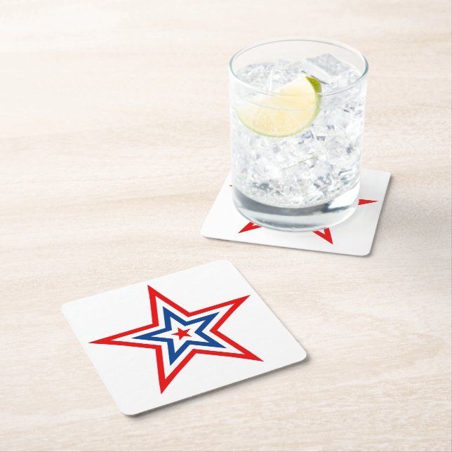 Patriotic Paper Star Drink Untersetzer (Vor Ort)