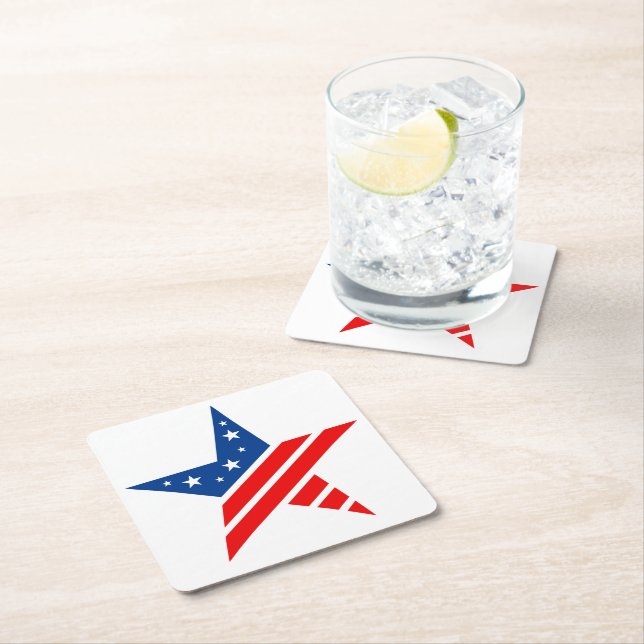 Patriotic Paper Star Drink Untersetzer (Vor Ort)