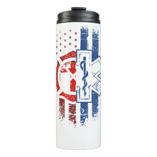 Patriotic Paramedic Firefighter EMT USA Flag EMS Thermosbecher