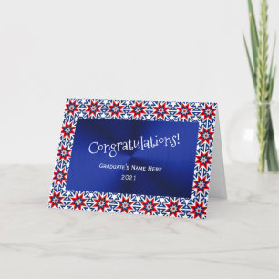Patriotic Pattern Herzlichen Glückwunsch Abschluss Karte