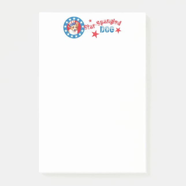 Patriotic Pembroke Welsh Corgi Post-it Klebezettel (Vorderseite)