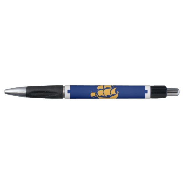 Patriotic Pen with flag of Quebec City, Canada Kugelschreiber (Vorderseite)