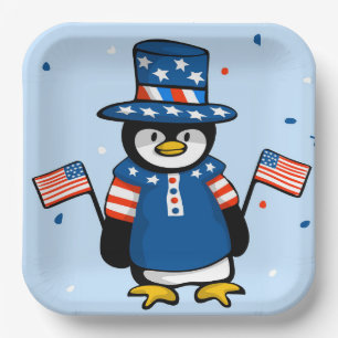 Patriotic Penguin Pappteller