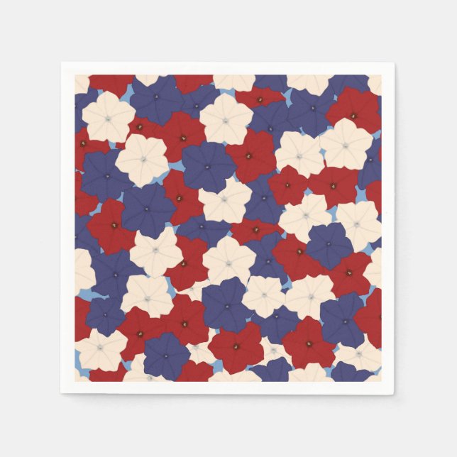 Patriotic Petunias Serviette (Vorderseite)
