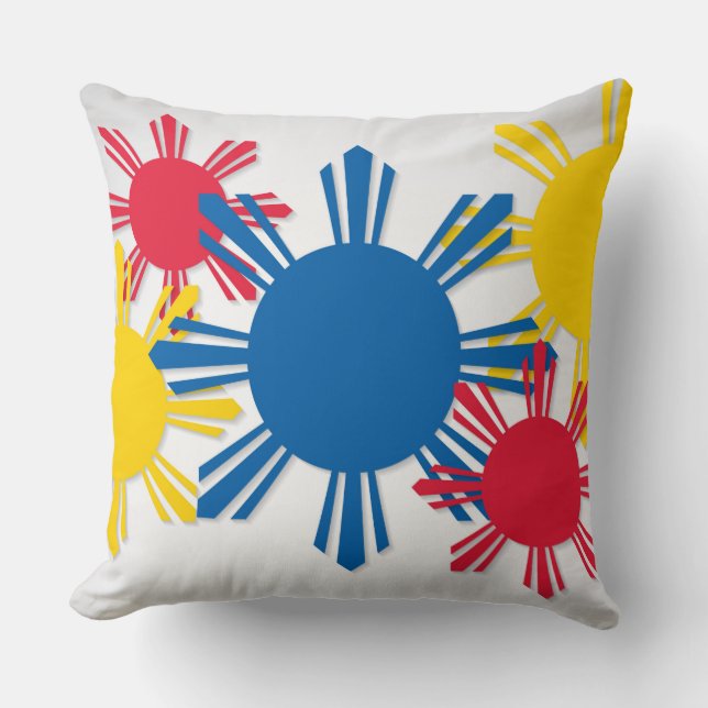 Patriotic Philippine Flag Sun Pinoy Kissen (Vorderseite)