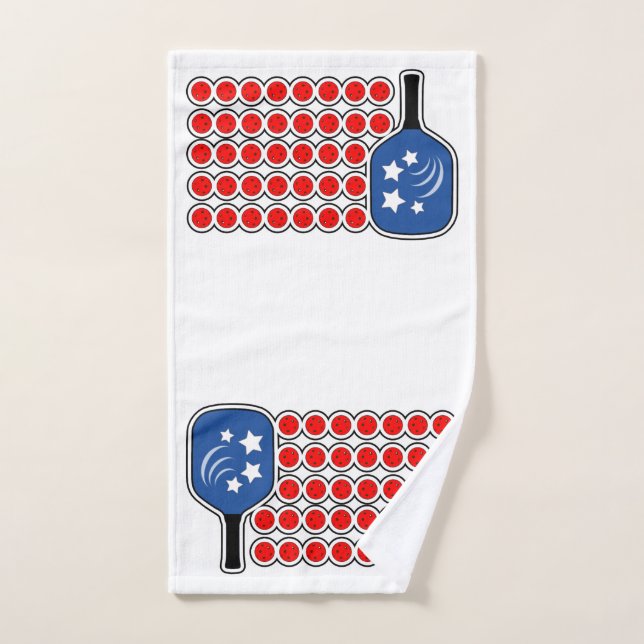 Patriotic Pickleball Red White Blue American Flag Handtuch (Handtuch)
