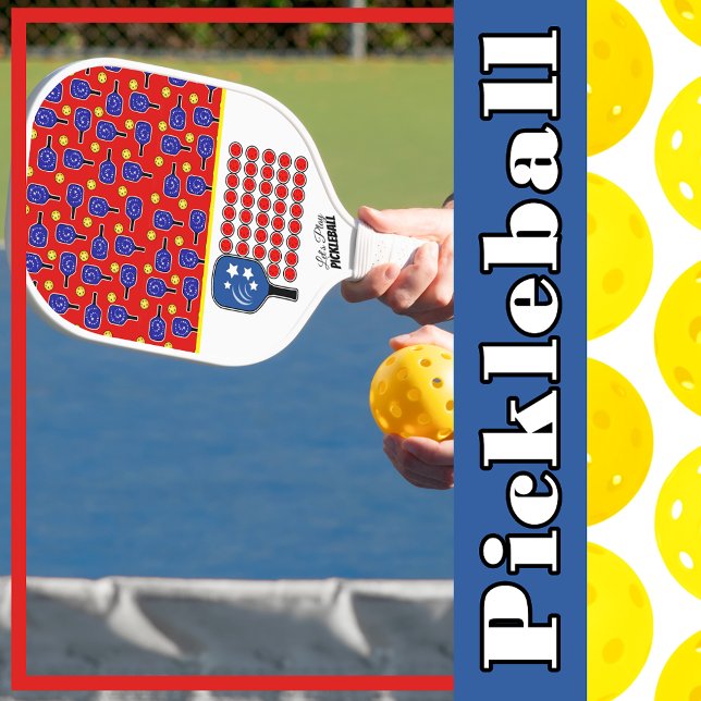 Patriotic Pickleball Red White Blue American Flag Schläger (Patriotic Pickleball Red White Blue American Flag Pickleball Paddle)