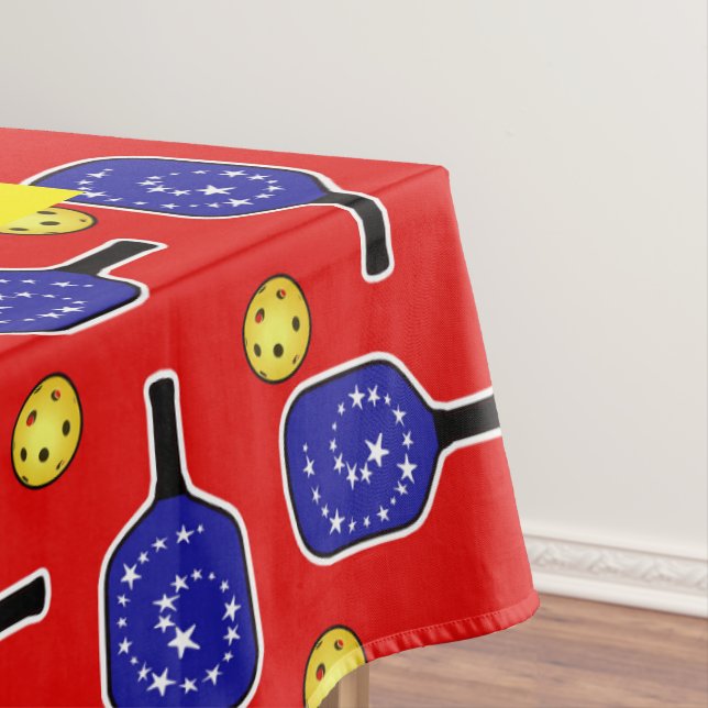 Patriotic Pickleball Red White Blue American Flag Tischdecke (Beispiel)