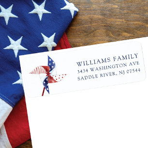 Patriotic Pinwheel Rücksendeadresse