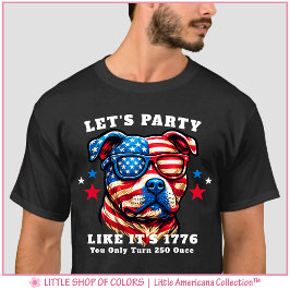 Patriotic Pit Bull 250-Jahr-Feier T-Shirt