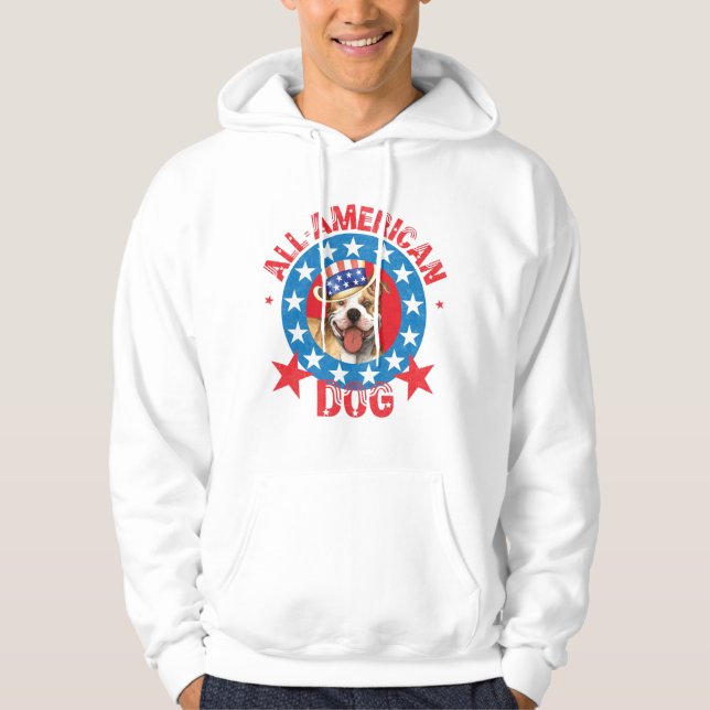 Patriotic Pit Bull Terrier Hoodie (Vorderseite)