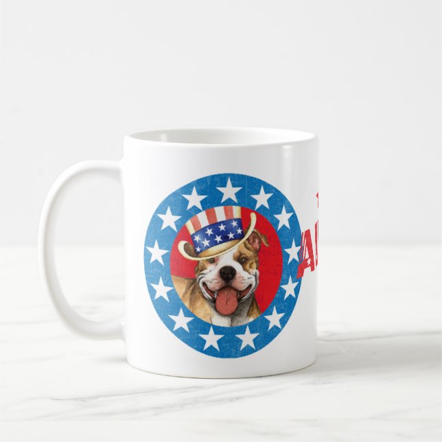 Patriotic Pit Bull Terrier Tasse (Links)