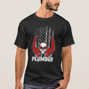 Patriotic Plumber USA Flag Pipefitter Plu T-Shirt