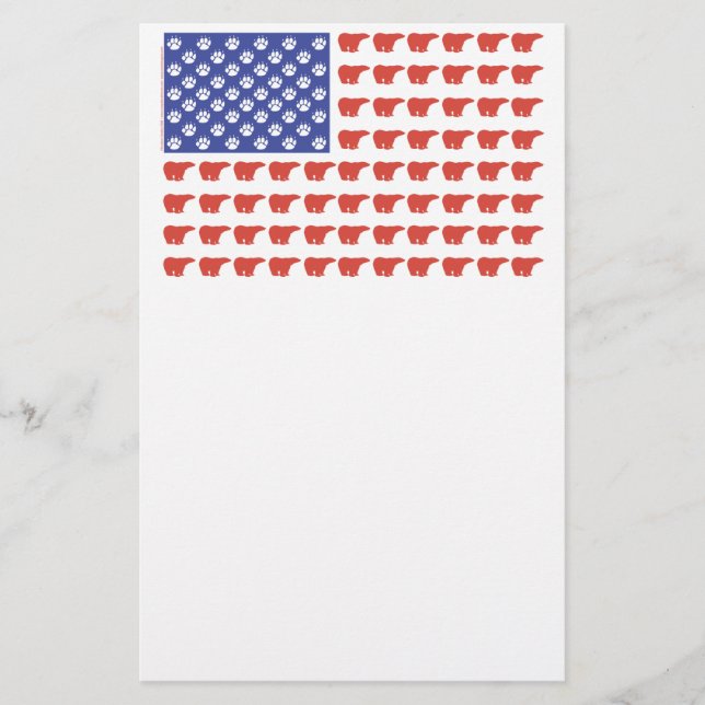 Patriotic Polar Bears USA Briefpapier (Vorderseite)
