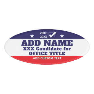 Patriotic Political 2026 Campaign Candidate Custom Namenschild