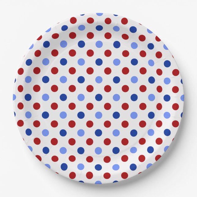 Patriotic Polka Dots Pappteller (Vorderseite)