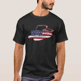 Patriotic Pontoon Captain Boat 4. Juli Männer USA T-Shirt