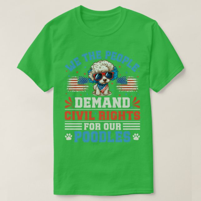 Patriotic Poodle Dog T-Shirt (Design vorne)