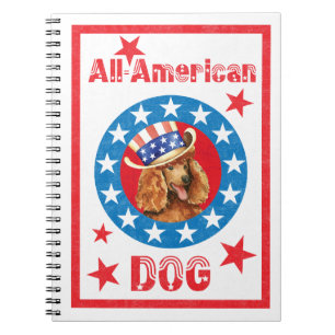 Patriotic Poodle Notizblock