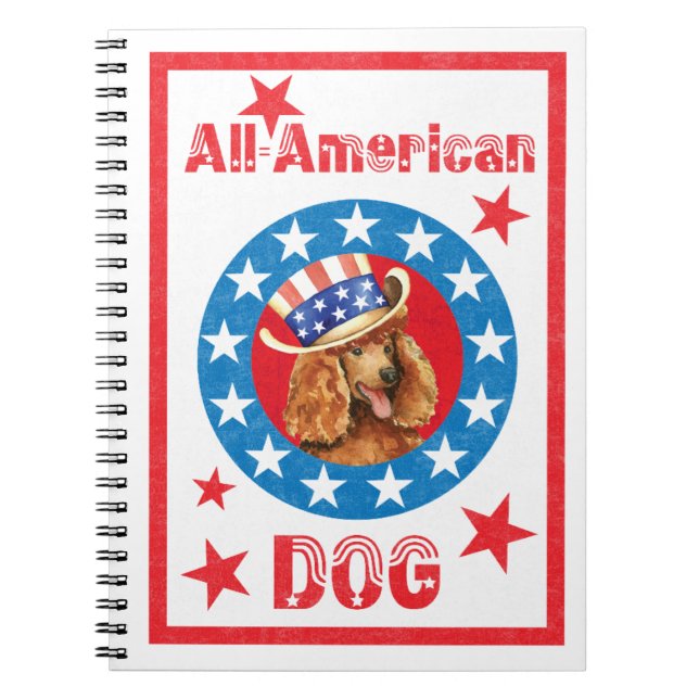 Patriotic Poodle Notizblock (Vorderseite)