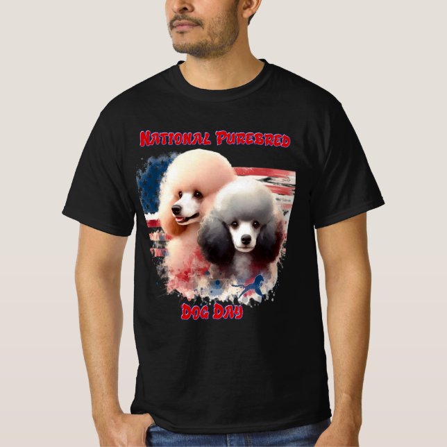 Patriotic Poodles Prance von alter Herrlichkeit T-Shirt (Vorderseite)