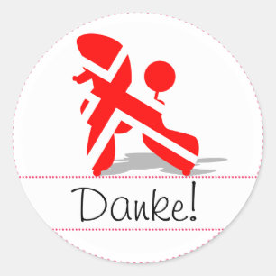 Patriotic Poodles Runder Aufkleber