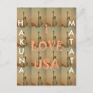 Patriotic Pop Art: "I Liebe USA" Grafikdesign Postkarte
