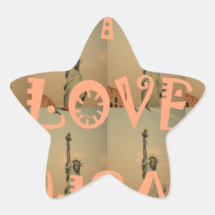 Patriotic Pop Art: "I Liebe USA" Grafikdesign Stern-Aufkleber