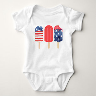 Patriotic Popsicle Baby Strampler