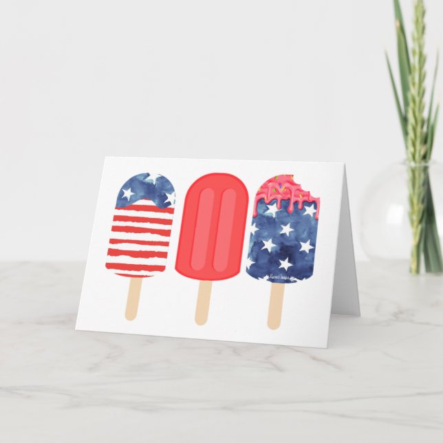 Patriotic Popsicle Karte (Vorderseite)