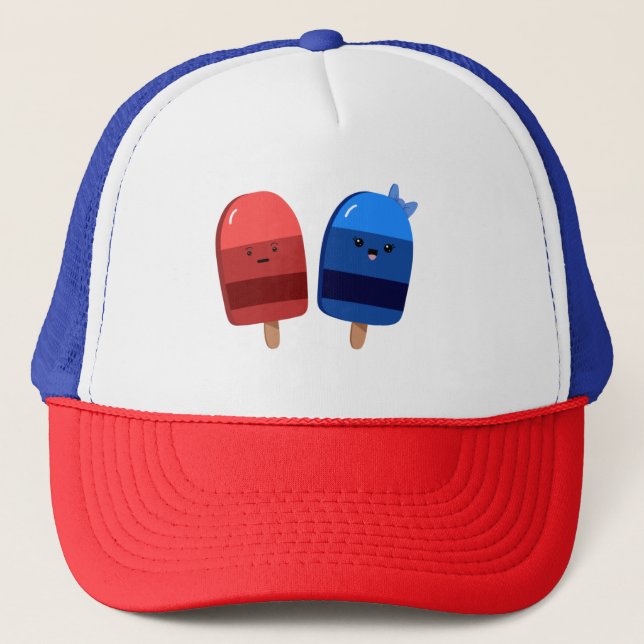 Patriotic Popsicle Pals Truckerkappe (Vorderseite)