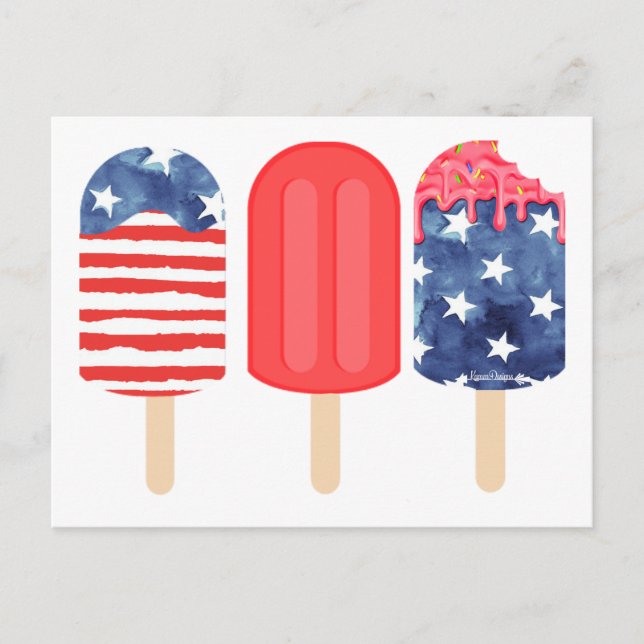 Patriotic Popsicle Postkarte (Vorderseite)
