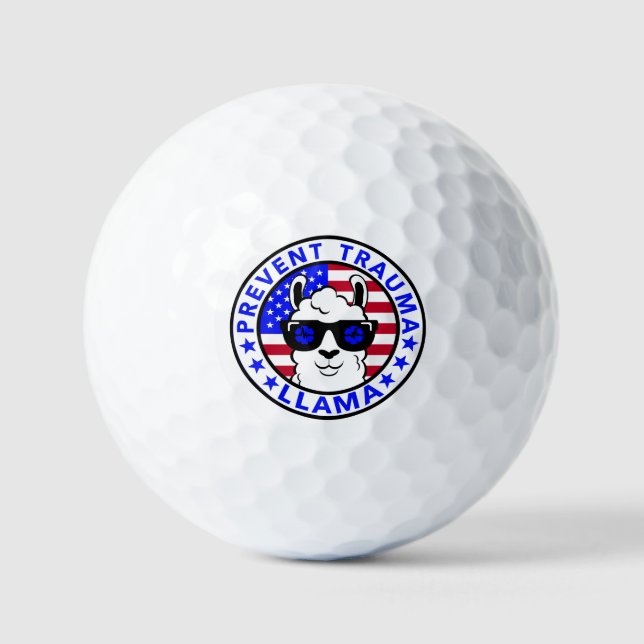 Patriotic Prevent Trauma Llama Golfball (Vorderseite)