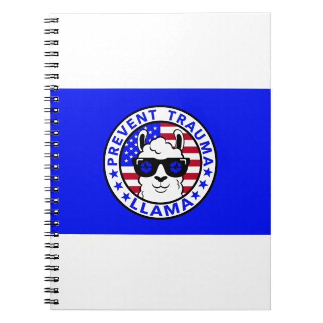 Patriotic Prevent Trauma Llama Notebook Notizblock (Vorderseite)