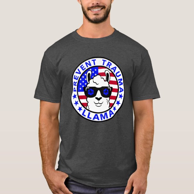 Patriotic Prevent Trauma Llama T - Shirt (Vorderseite)